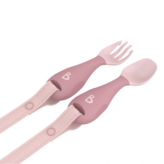 Bibado Pribor za jelo za bebe Handi - Blush