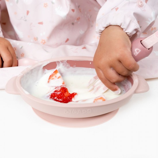 Bibado Pribor za jelo za bebe Handi - Blush