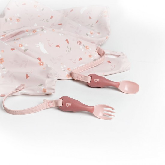 Bibado Pribor za jelo za bebe Handi - Blush