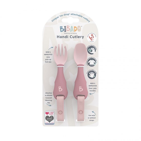 Bibado Pribor za jelo za bebe Handi - Blush