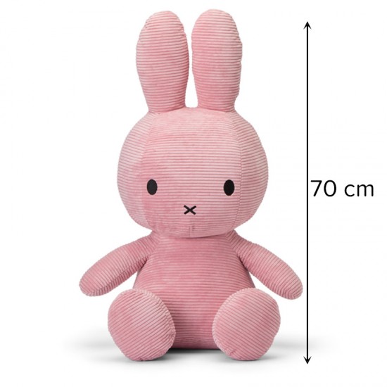 Miffy zeko mekana igračka ECO Corduroy Pink - 70 cm