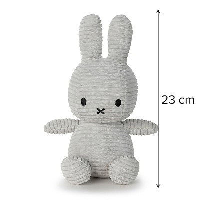 Miffy zec mekana igračka ECO Corduroy Soft Grey - 23 cm