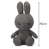 Miffy zeko mekana igračka ECO Corduroy Grey - 70 cm