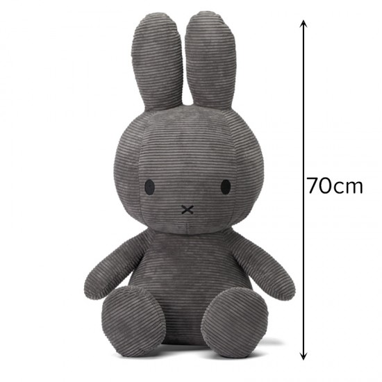 Miffy zeko mekana igračka ECO Corduroy Grey - 70 cm