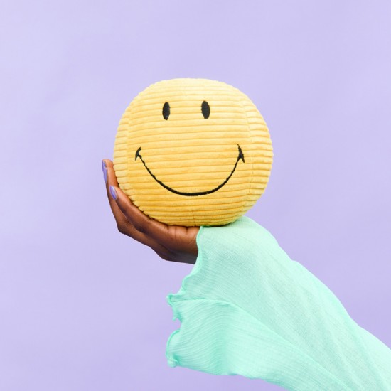 Smiley mekana igračka ECO Corduroy - Yellow - 13 cm