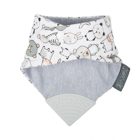 Cheeky Chompers Neckerchew Premium podbradnjak s grickalicom – Panda s prijateljima