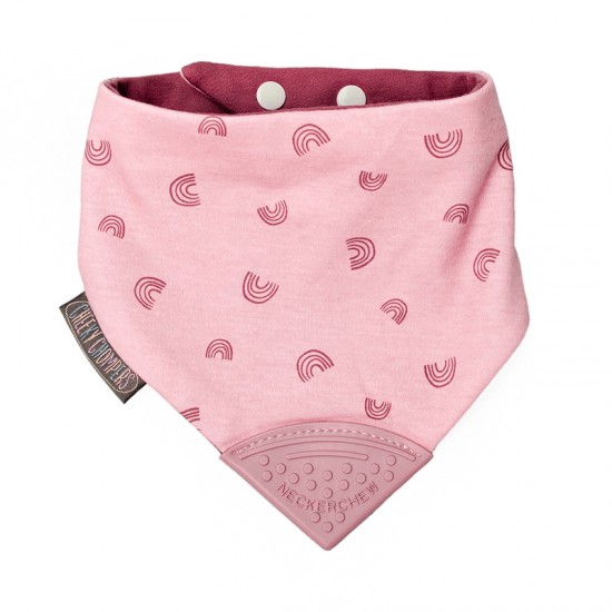 Cheeky Chompers Neckerchew Premium podbradnjak s grickalicom - Rainbow Rose