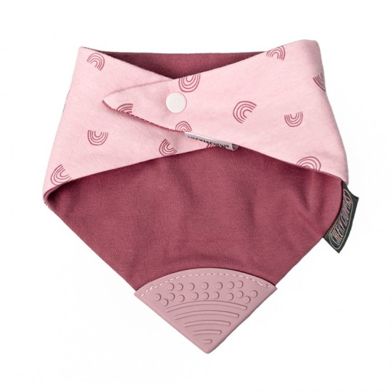 Cheeky Chompers Neckerchew Premium podbradnjak s grickalicom - Rainbow Rose