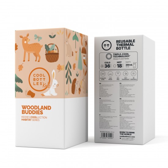 Cool Bottles Kiddie bočica od nehrđajućeg čelika 350 ml – Woodland Buddies 