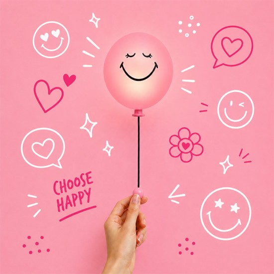 MOB Noćna lampica Bubbly Smiley - Pink