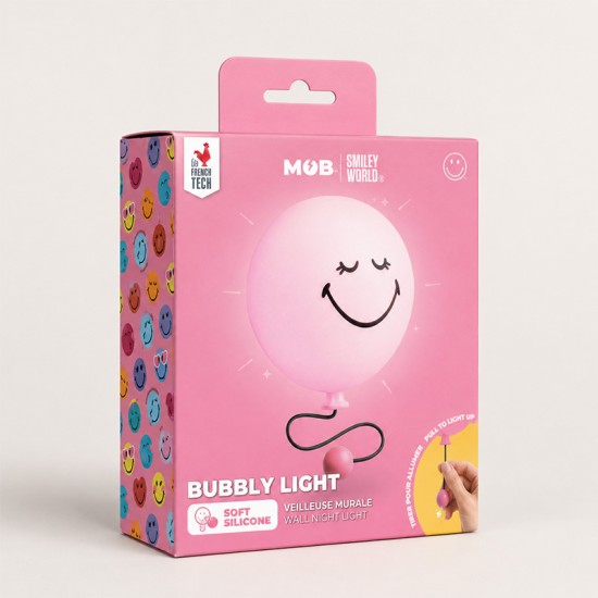 MOB Noćna lampica Bubbly Smiley - Pink