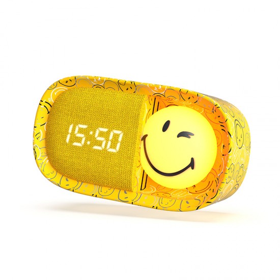 MOB Svjetlo i budilica Smiley Clock - Yellow