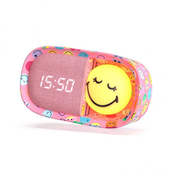 MOB Svjetlo i budilica Smiley Clock - Pink