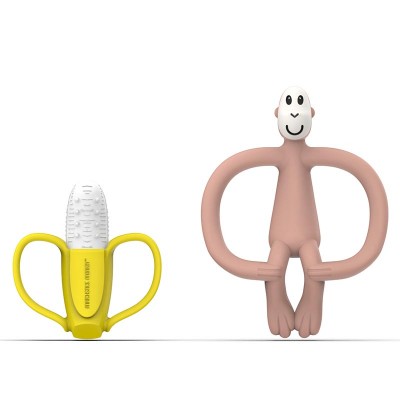 Matchstick Monkey Poklon set - Banana & majmun grizalo - Dusty Pink
