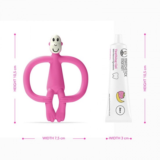 Matchstick Monkey Poklon set Grickalica i Prirodni gel za desni – Pink