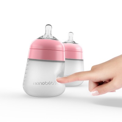 Nanobébé Flexy silikonska bočica 270ml 2kom - Roza