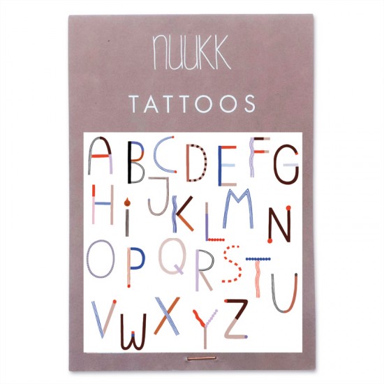Nuukk Veganske tattoo naljepnice - ABC