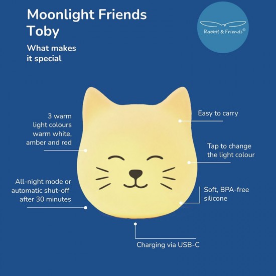 Rabbit&Friends Mekana Svjetiljka Maca Momo - USB-C