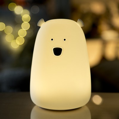 Rabbit&Friends Mekana svjetiljka Medvjedić - Bijela - USB-C