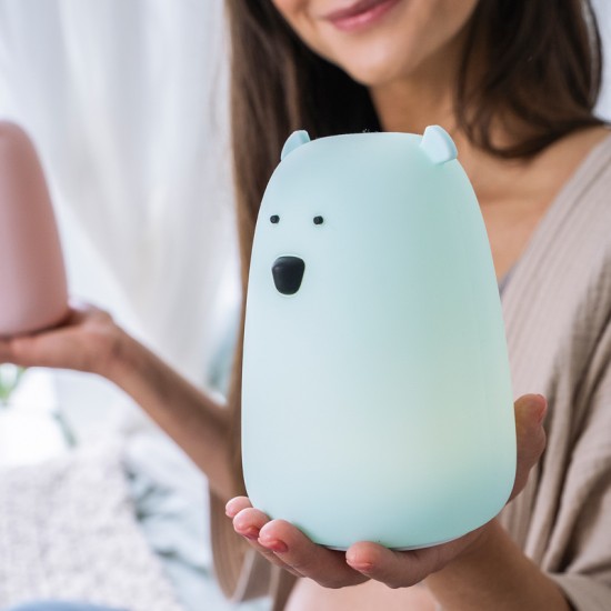 Rabbit&Friends Mekana svjetiljka Medvjedić - Plava - USB-C