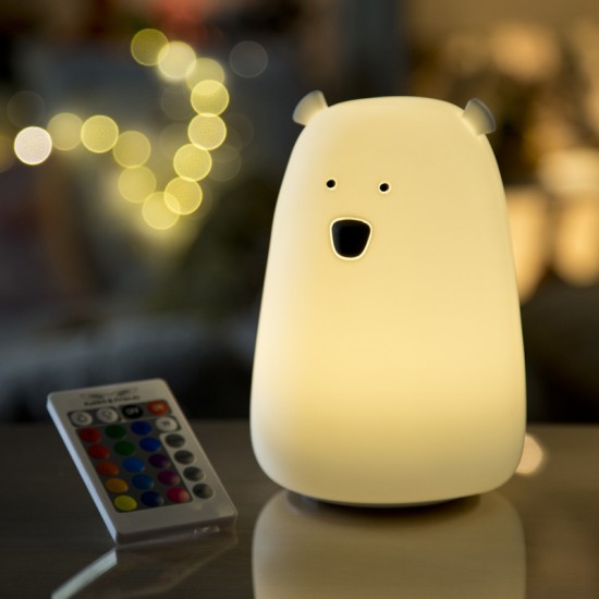 Rabbit&Friends Mekana svjetiljka Medvjedić s dalj. upravljačem - Roza - USB-C
