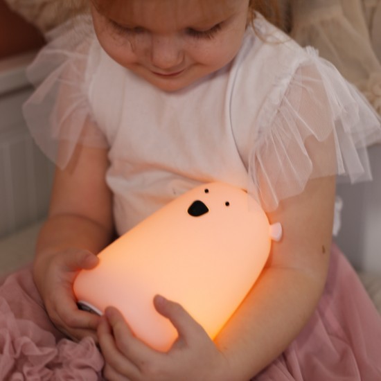 Rabbit&Friends Mekana svjetiljka Medvjedić - Lavender - USB-C punjenje