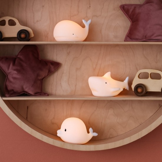 Rabbit&Friends Set od 3 mekane svjetiljke Mini - Morski pas, delfin i kit