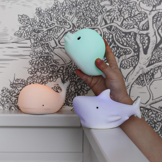 Rabbit&Friends Set od 3 mekane svjetiljke Mini - Morski pas, delfin i kit