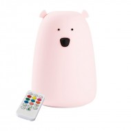Rabbit&Friends Mekana svjetiljka Medvjedić s dalj. upravljačem - Roza - USB-C