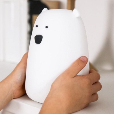 Rabbit&Friends Mekana svjetiljka Medvjedić s dalj. upravljačem - Bijela - USB-C