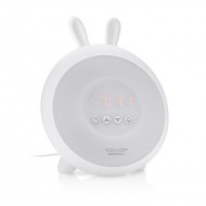 Rabbit&Friends Svjetiljka i sat s budilicom Lovely Wake-up - Bijela - USB-C