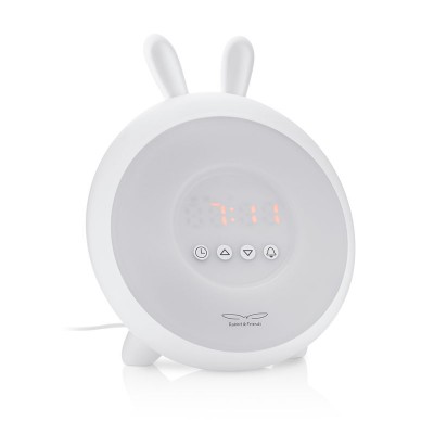 Rabbit&Friends Svjetiljka i sat s budilicom Lovely Wake-up - Bijela - USB-C