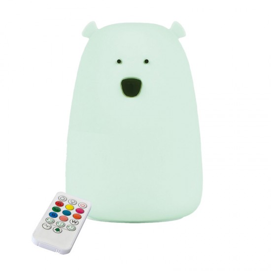 Rabbit&Friends Mekana svjetiljka Medvjedić s dalj. upravljačem - Light Green - USB-C