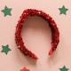 Rockahula Rajf za kosu - Sequin Velvet Red
