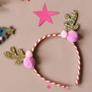 Rockahula Rajf za kosu - Stripy Pom Pom Reindeer