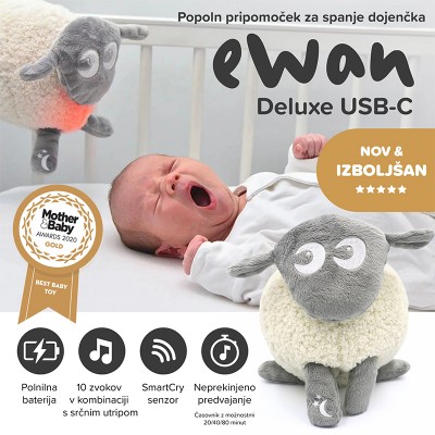 Sweet Dreamers KOMPLET Ewan Delux  USB-C & Snuggly mazilica - Siva