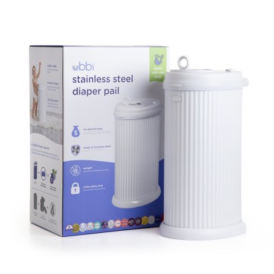 Ubbi® Koš za pelene - Matte White Fluted