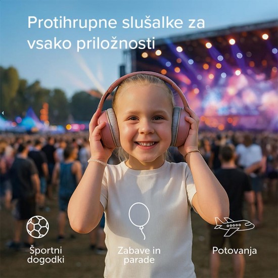 ZAZU Premium protubučne slušalice za bebe i malu djecu - Pink