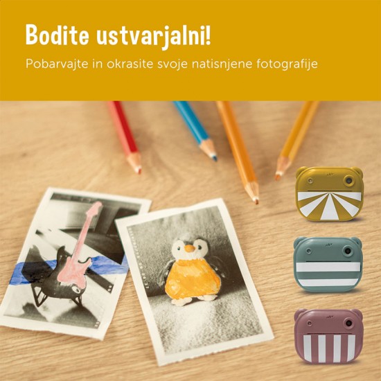 ZAZU Dječji fotoaparat Instant Print s trenutnim ispisom 1080P Full HD - Pink