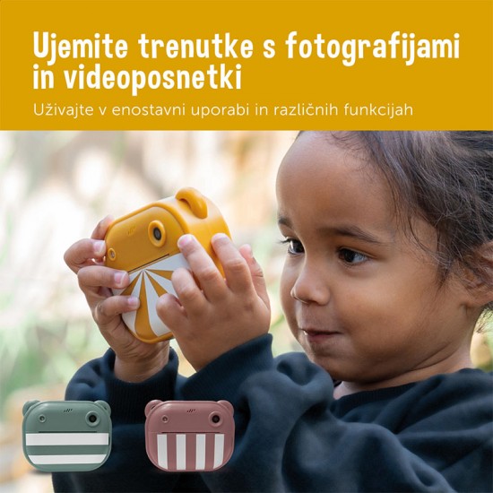 ZAZU Dječji fotoaparat Instant Print s trenutnim ispisom 1080P Full HD - Pink
